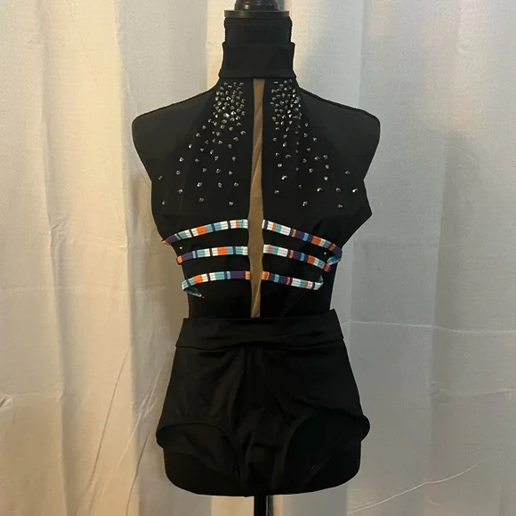 Crystal Couture Halter Top w/ Swarovski
Rhinestones & Multi-Color Straps Size AS - Picture 3 of 5